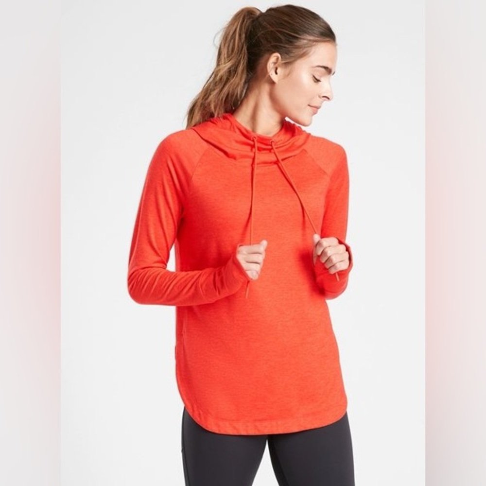 Athleta Utempo Hoodie Sweatshirt Orange Medium